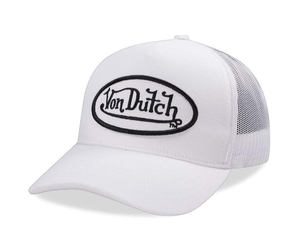 Von Dutch Oval Patch White Trucker Snapback Hat