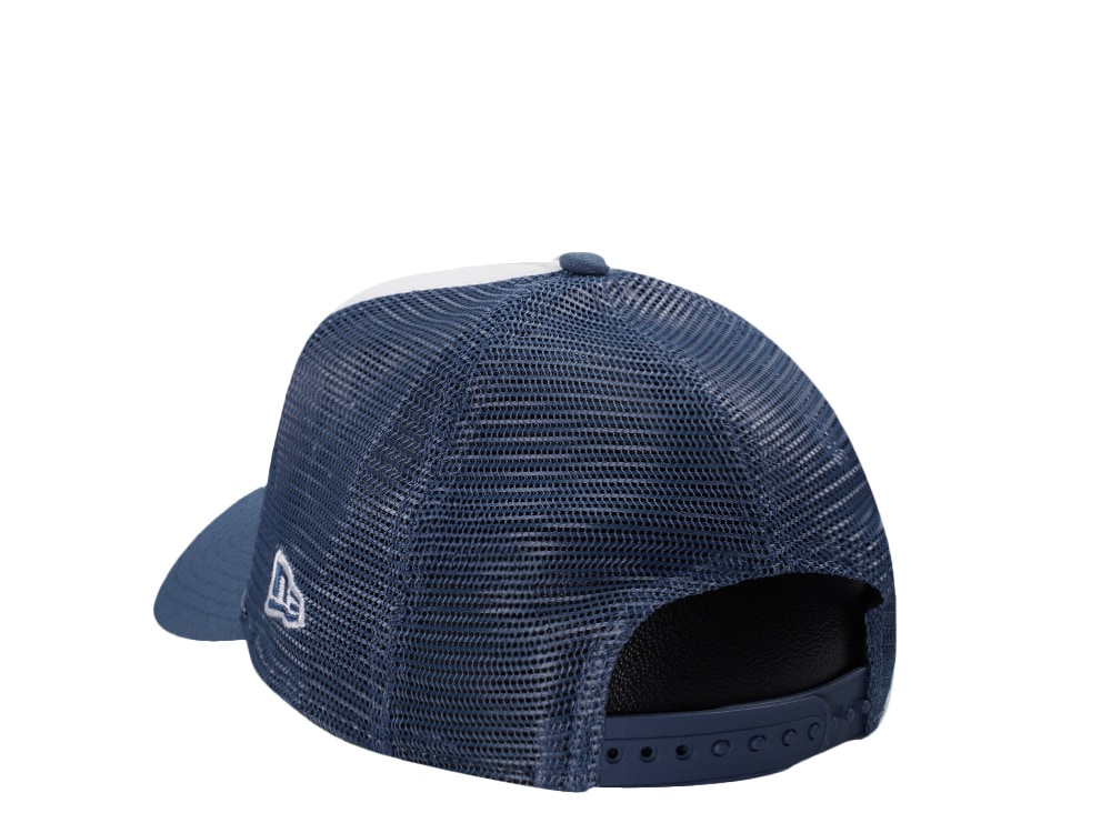 New Era Los Angeles Dodgers Indigo White Two Tone Edition 9Forty A Frame Trucker Snapback Hat