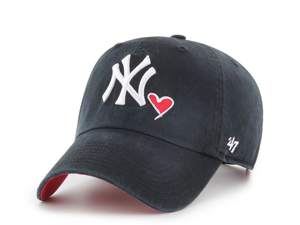 47 Brand New York Yankees Heart Icon Navy Clean Up Strapback Hat