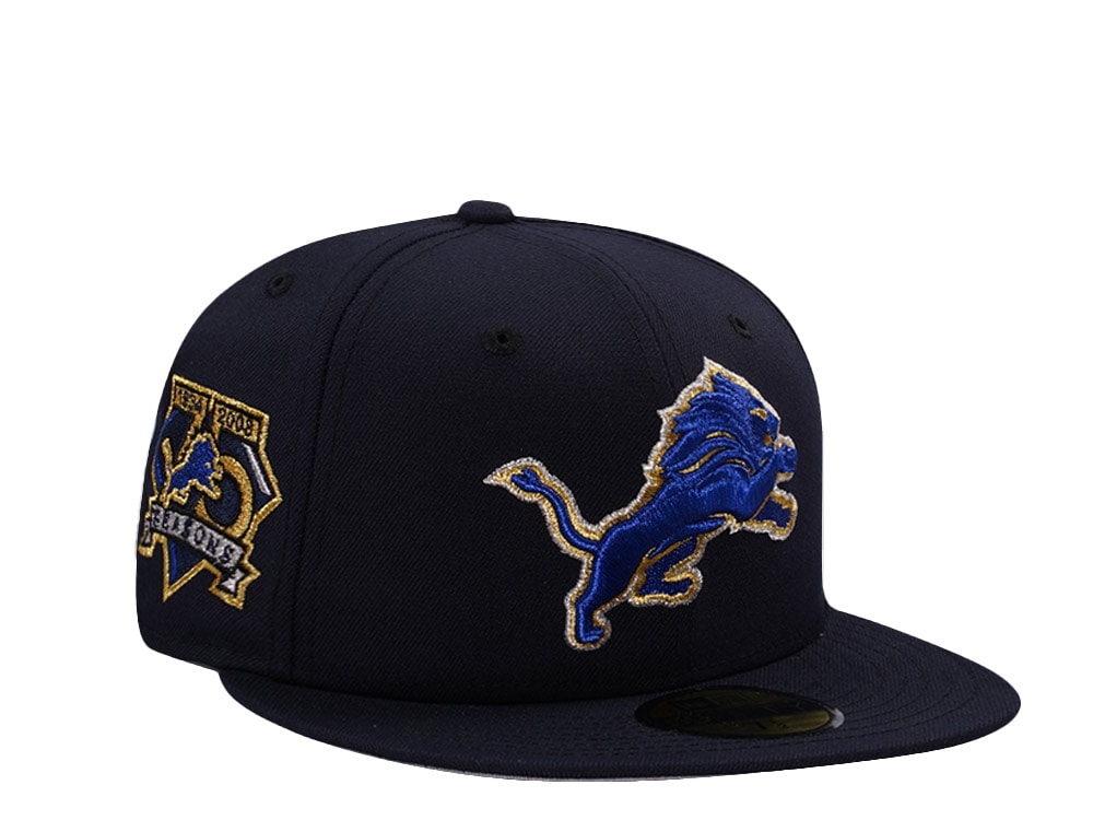 New Era Detroit Lions 75th Anniversary Navy Prime Edition 59Fifty Fitted Hat