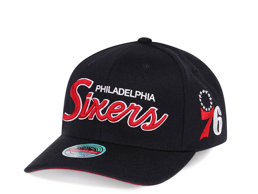Mitchell & Ness Philadelphia 76Ers Team Ground Red Line Solid Flex Snapback Hat
