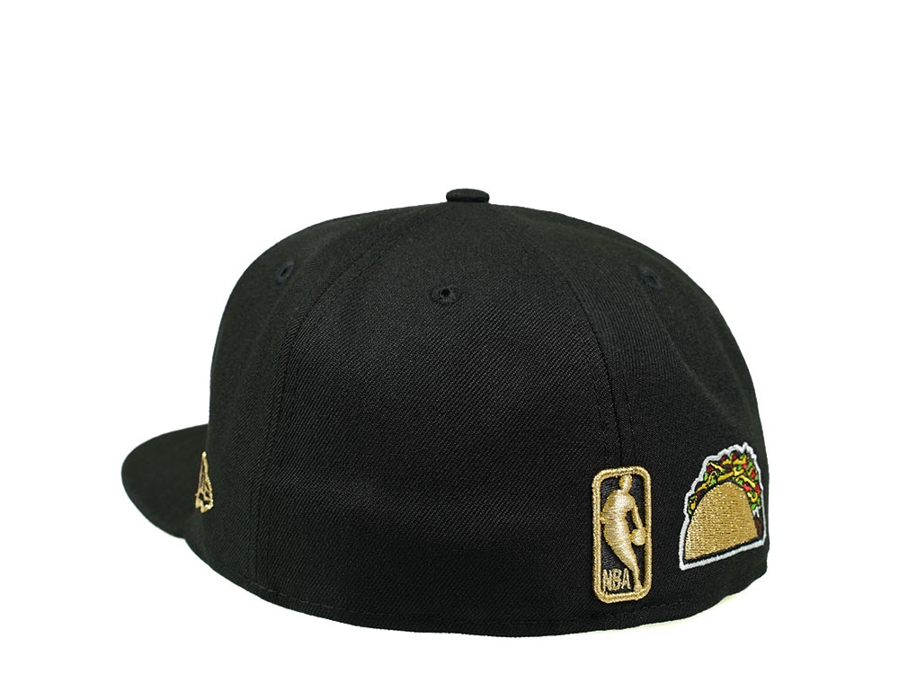 New Era Los Angeles Lakers Black and Gold Icons Edition 59Fifty Fitted Hat