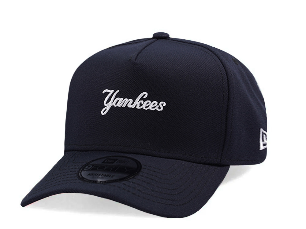 New Era New York Yankees Micro Script Navy Prime Edition 9Forty A Frame Snapback Hat