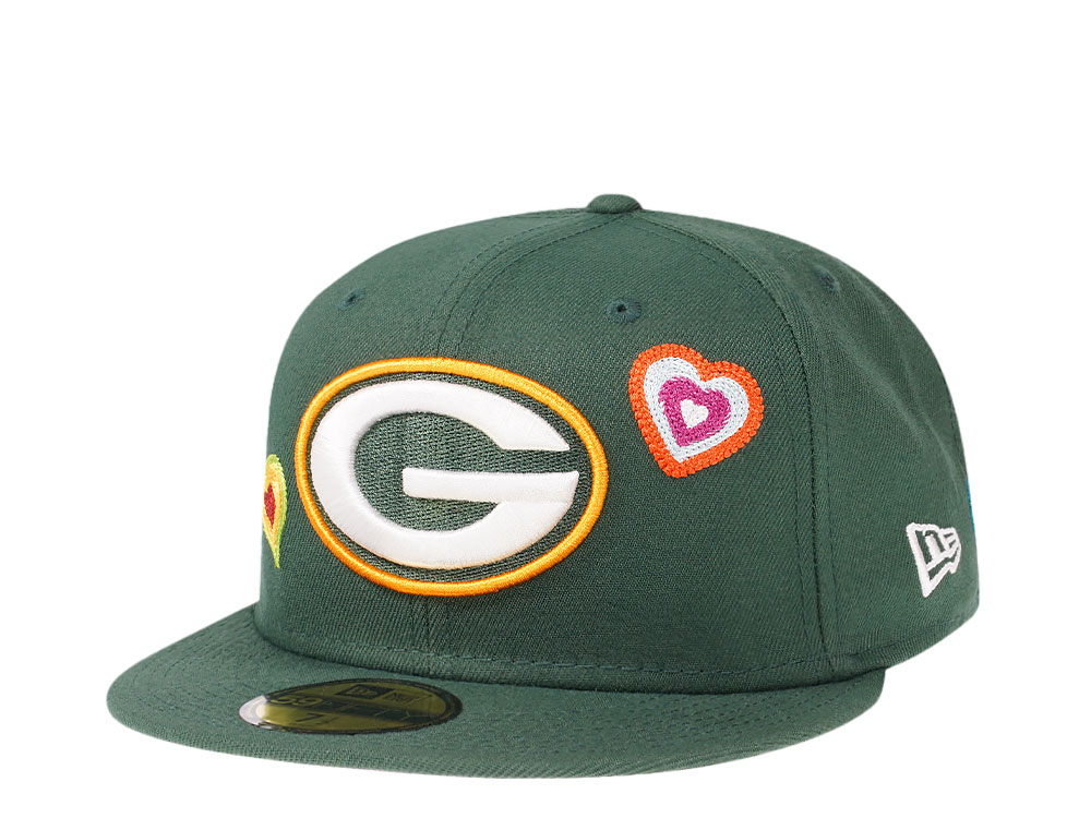 New Era Green Bay Packers Green Chainstitchheart Edition 59Fifty Fitted Hat