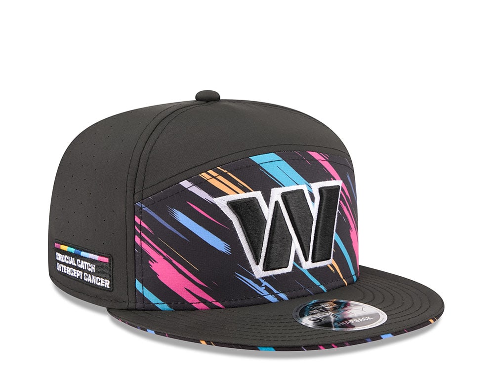 New Era Washington Commanders Crucial Catch 2026 Black Edition 9Fifty Split Panel Snapback Hat