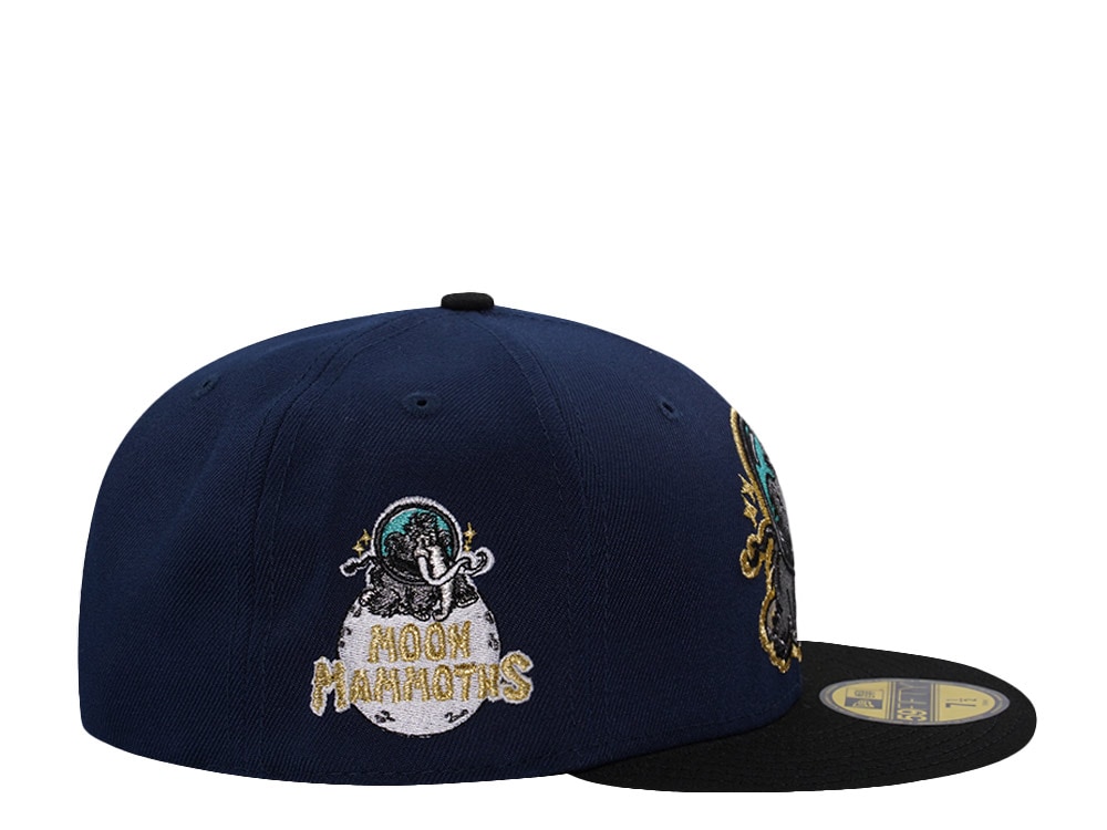 New Era Erie Sea Wolves Moon Mammoths Ocean Blue Two Tone Edition 59Fifty Fitted Hat