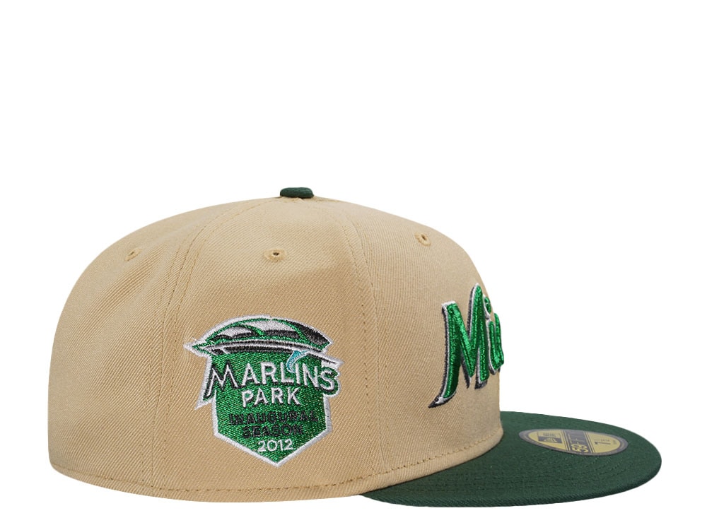 New Era Miami Marlins Stadium Patch Vegas Two Tone Metallic Edition 59Fifty Fitted Hat