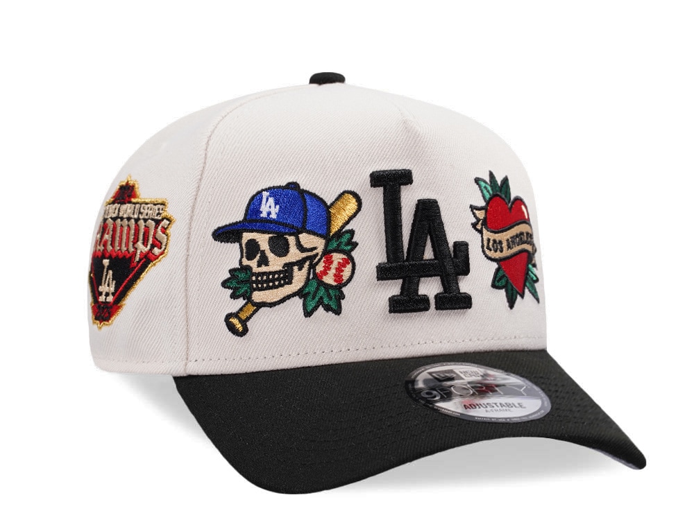New Era Los Angeles Dodgers World Series 2025 Tattoo White Two Tone Edition 9Forty A Frame Snapback Hat