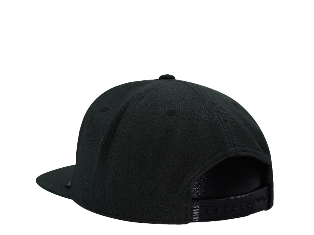 Djinns Monochrome Black 6 Panel Snapback Hat