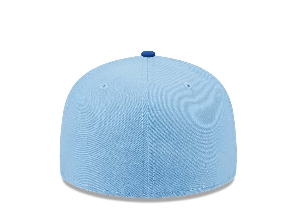 TOP HEADWEAR Blank Fitted Curved Cap – Sky Blue, Size 7 1/4, 100% Acrylic/Polyester