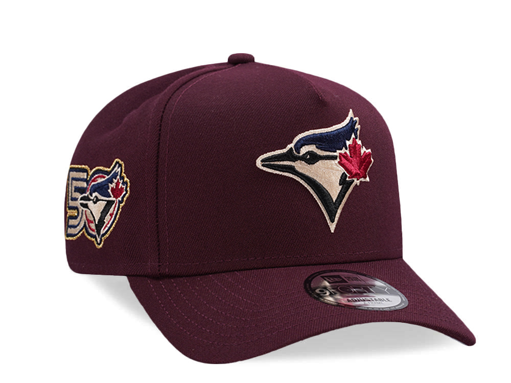 New Era Toronto Blue Jays 50th Anniversary Maroon Prime Edition 9Forty A Frame Snapback Hat