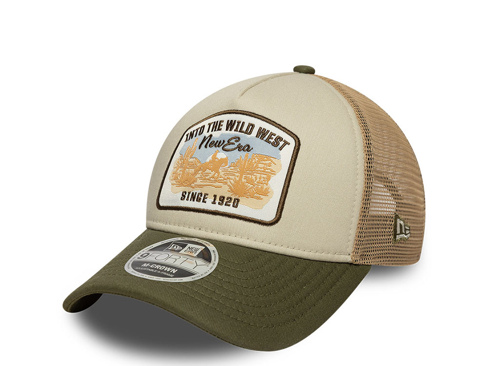 New Era Into The Wild West Patch 9Forty M Crown A Frame Trucker Snapback Hat