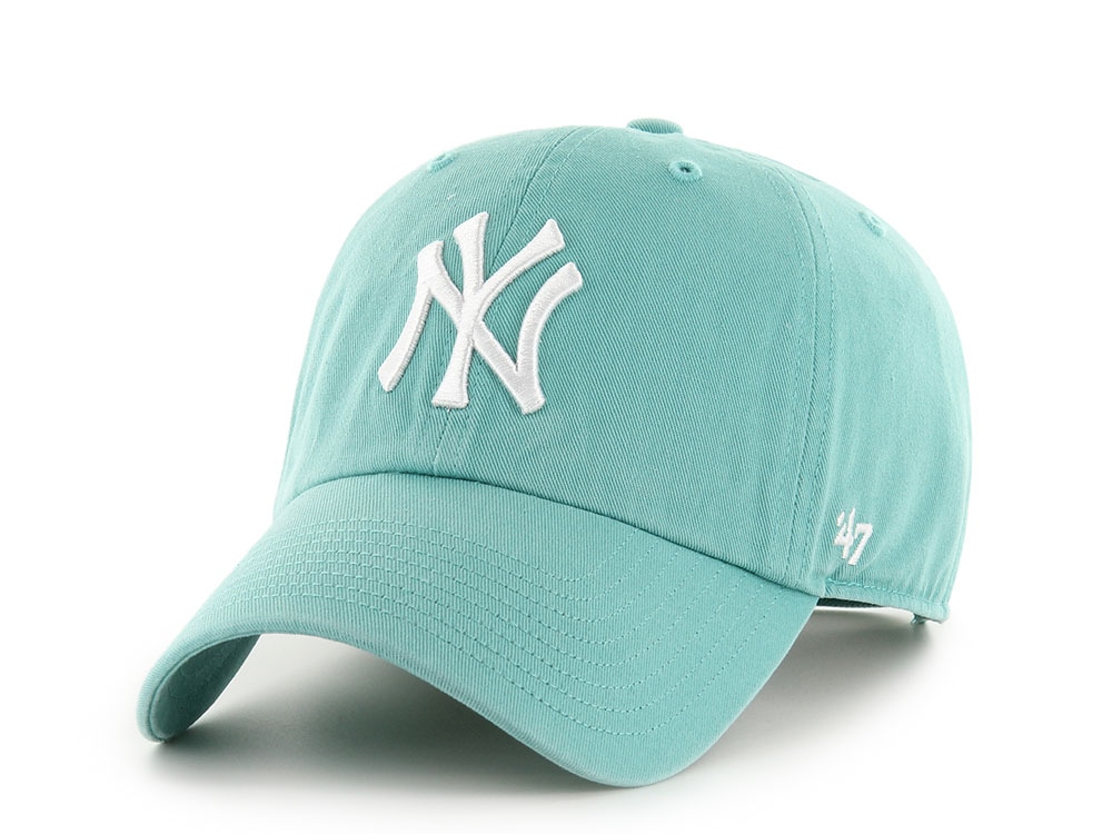 47 Brand New York Yankees Lagoon Blue Clean Up Strapback Hat