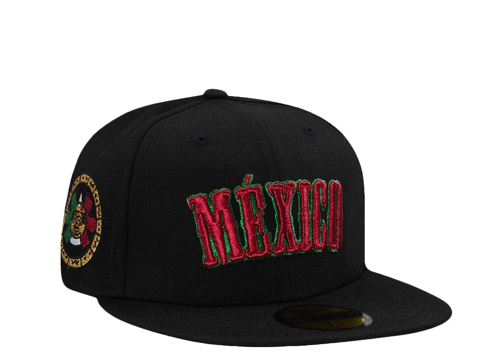 New Era Mexico Aztec Metallic Script Black Prime Edition 59Fifty Fitted Hat