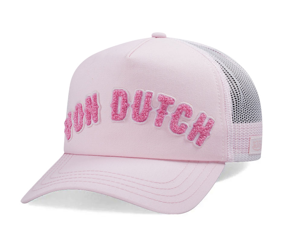 Von Dutch Baseball Junior Pink White Kids Trucker Snapback Hat