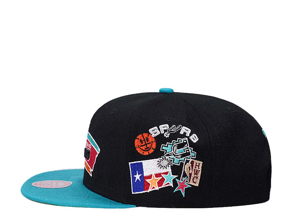 Mitchell & Ness San Antonio Spurs Patch Overload Hardwood Classic Snapback Hat