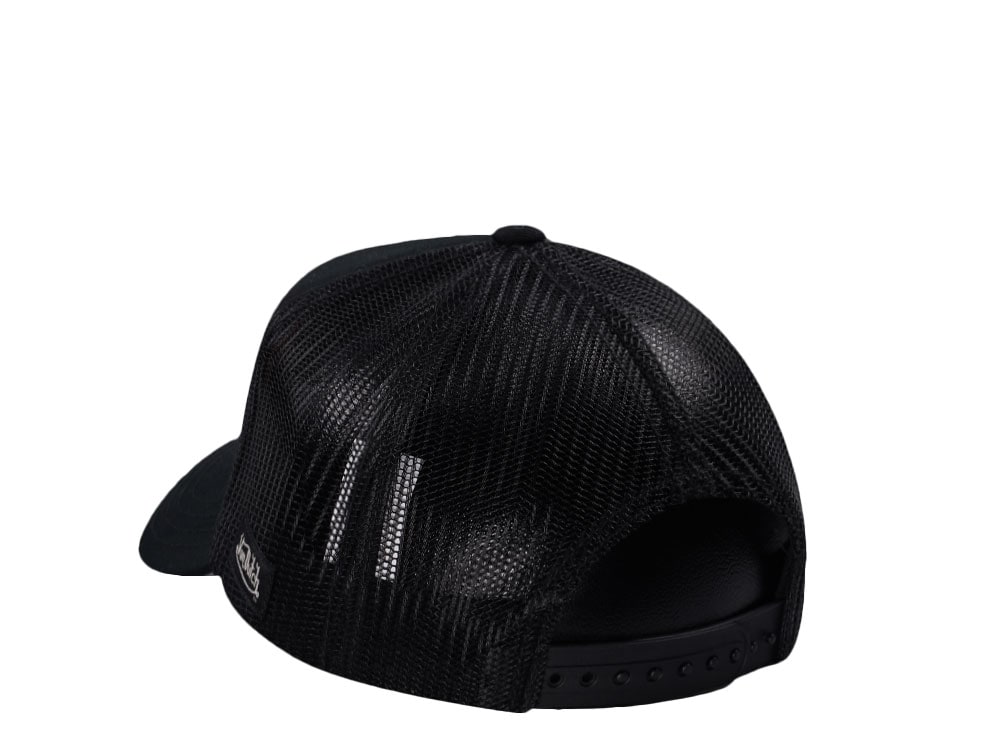 Von Dutch Script Black Trucker Snapback Hat