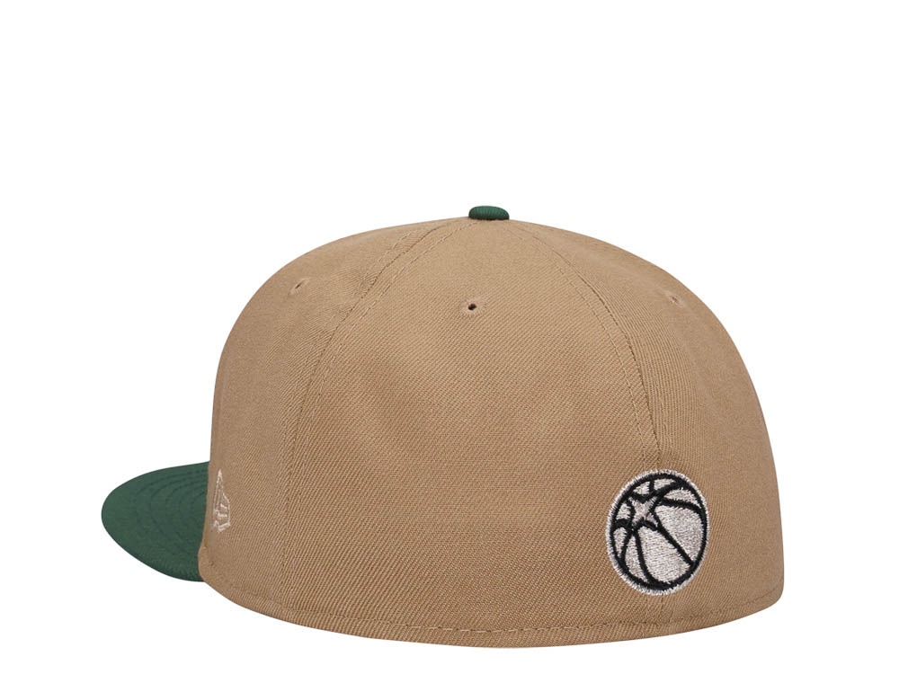 New Era Minnesota Timberwolves Khaki Green Two Tone Classic Edition 59Fifty Fitted Hat