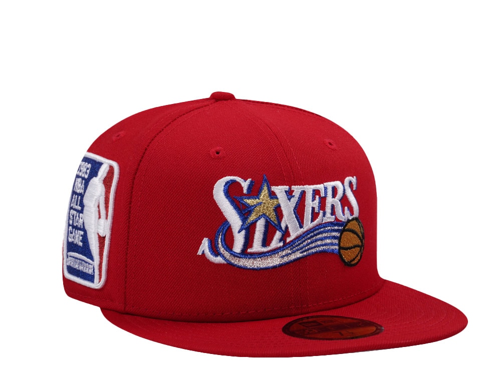 New Era Philadelphia 76ers All Star Game 1983 Scarlet Prime Edition 59Fifty Fitted Hat