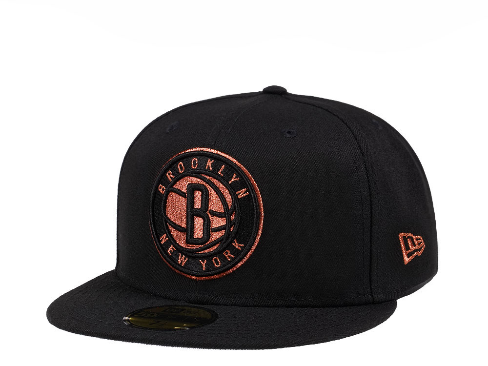 New Era New Brooklyn Nets Black and Copper Edition 59Fifty Fitted Hat
