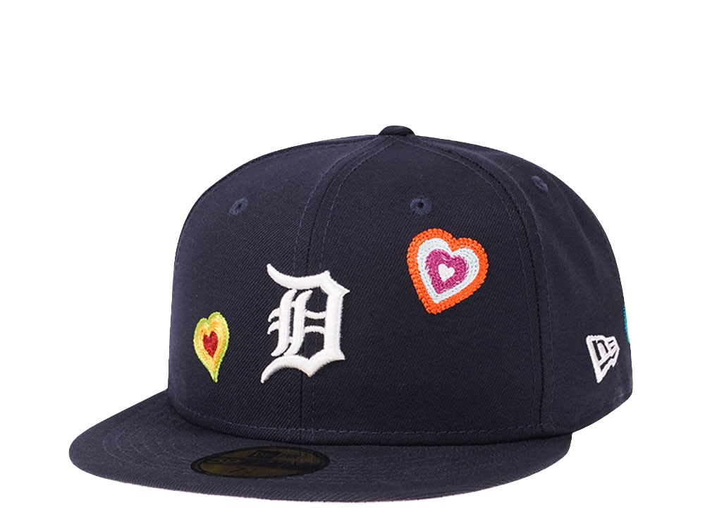 New Era Detroit Tigers Navy Chainstitchheart Edition 59Fifty Fitted Hat