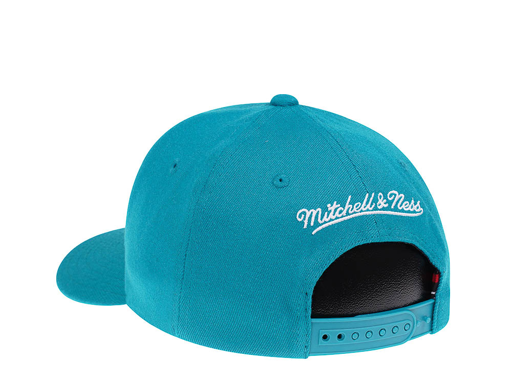 Mitchell & Ness Charlotte Hornets Team Ground Red Line Teal Solid Flex Snapback Hat