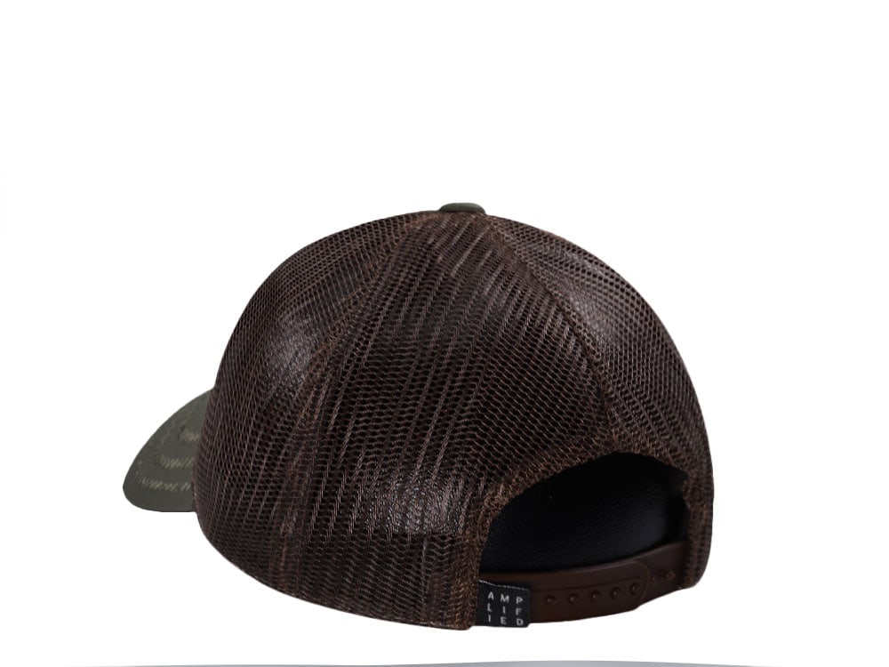 Amplified Bob Marley Green Brown Trucker Snapback Hat