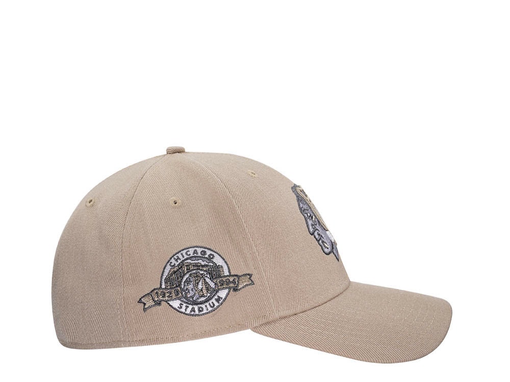 47Brand Chicago Blackhawks Chicago Stadium Vintage Khaki Sure Shot MVP Snapback Hat