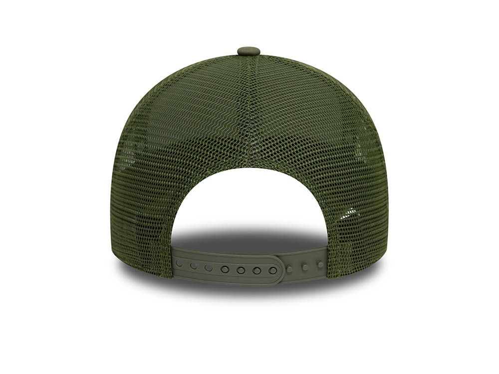 New Era Patch Olive 9Forty A Frame Trucker Snapback Hat