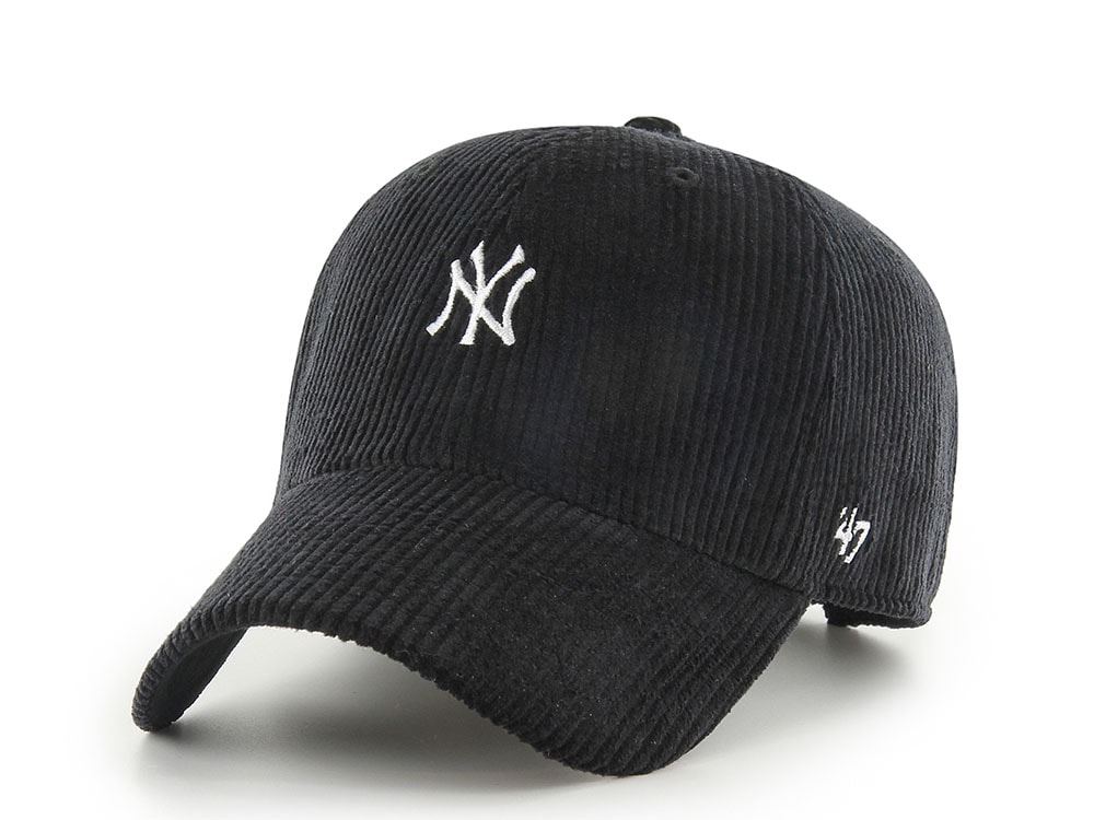 47 Brand New York Yankees Corduroy Black Base Runner Clean Up Strapback Hat