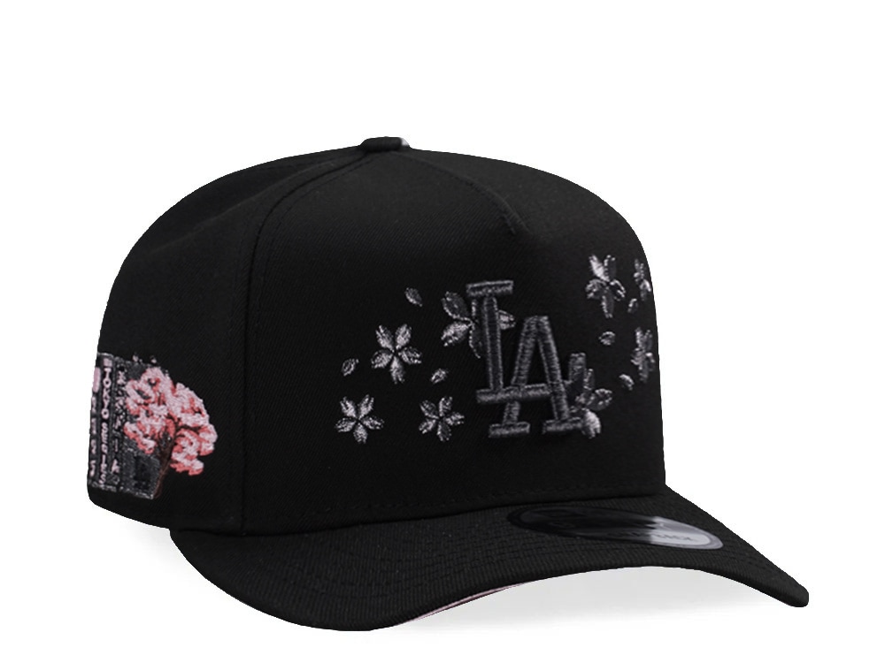 New Era Los Angeles Dodgers Tokyo Series Sakura Black Prime Edition 9Fifty A Frame Snapback Hat