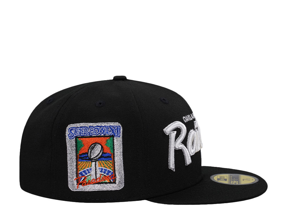 New Era Oakland Raiders Super Bowl XI Black Metallic Prime Edition 59Fifty Fitted Hat