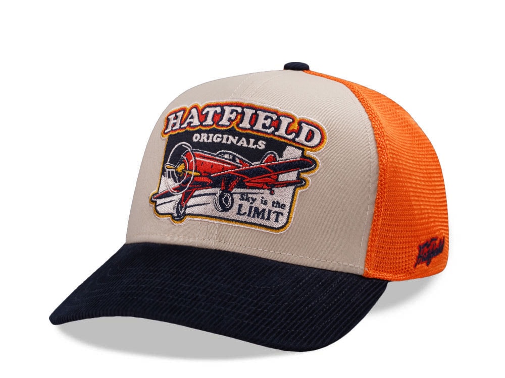 Hatfield Sky Is The Limit Beige Black Trucker Snapback Hat