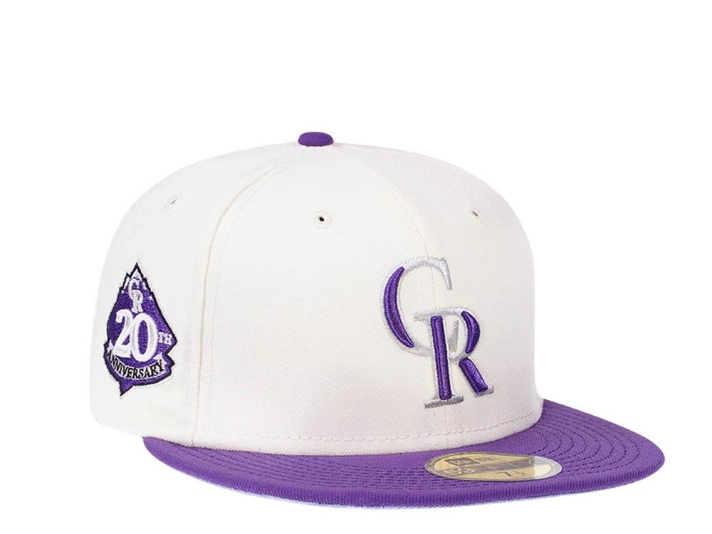 New Era Colorado Rockies 20th Anniversary Cream Two Tone Edition 59Fifty Fitted Hat