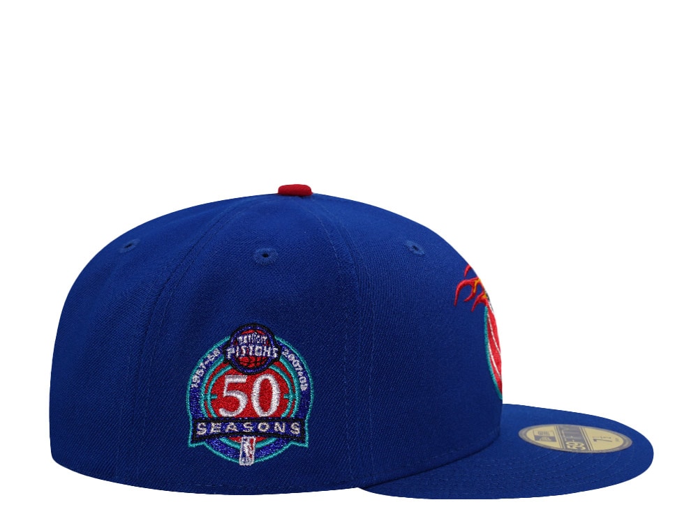 New Era Detroit Pistons 50th Anniversary Blue Prime Edition 59Fifty Fitted Hat