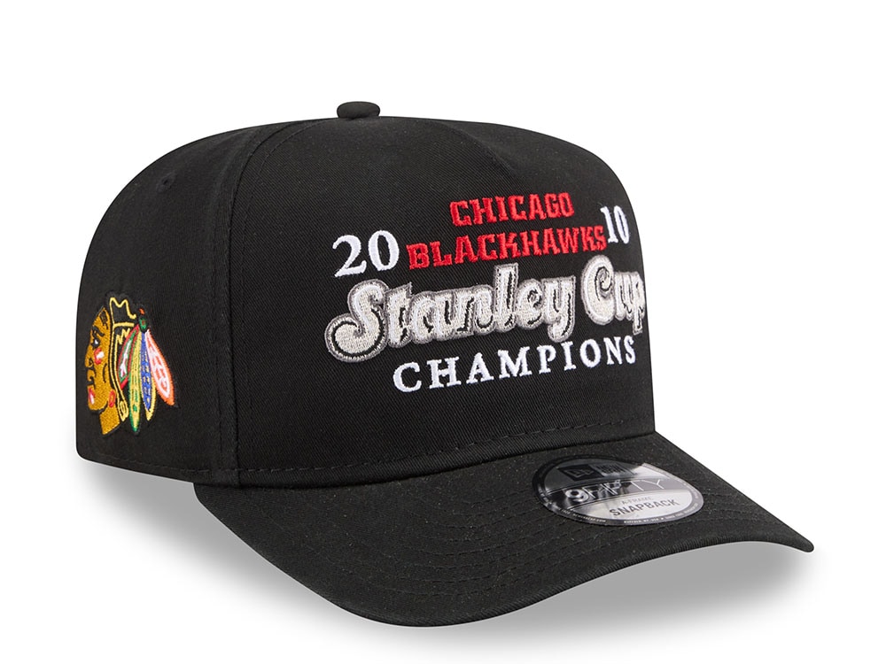 New Era Chicago Blackhawks Stanley Cup Champions 2010 Historic Black Edition 9Fifty A Frame Snapback Hat