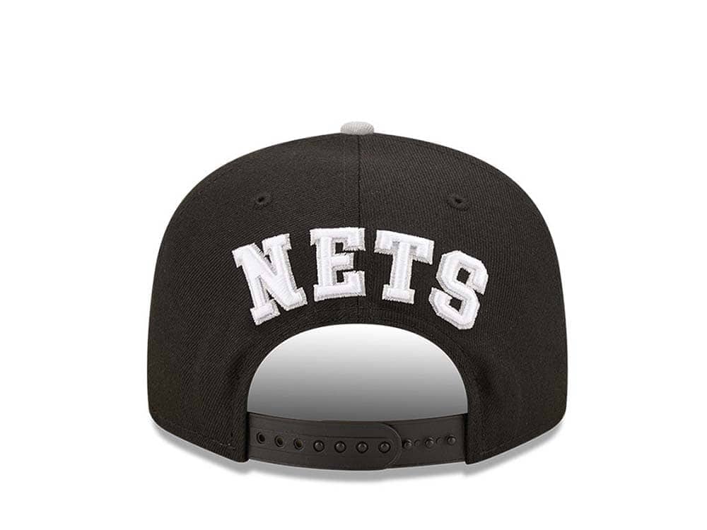 New Era Brooklyn Nets Team Arch Gray and Black 9Fifty Snapback Hat