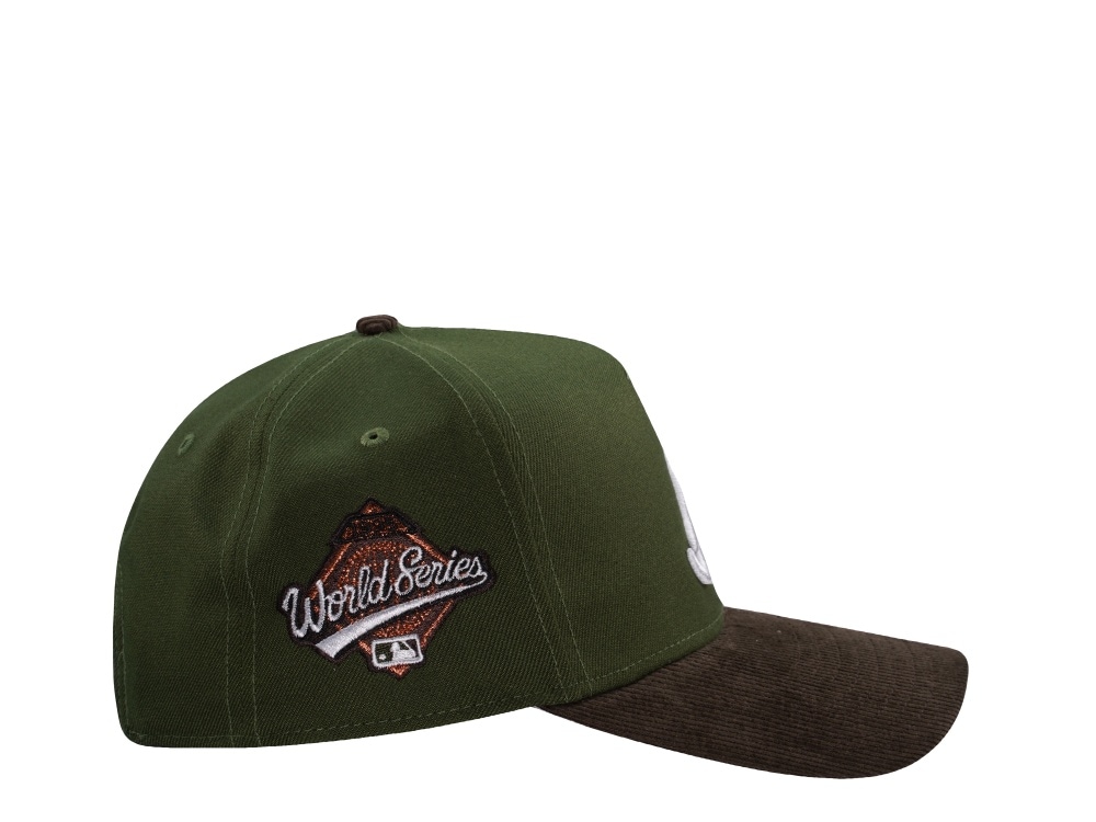 New Era Atlanta Braves World Series 1995 Rifle Green Walnut Corduroy Two Tone Edition 9Forty A Frame Snapback Hat