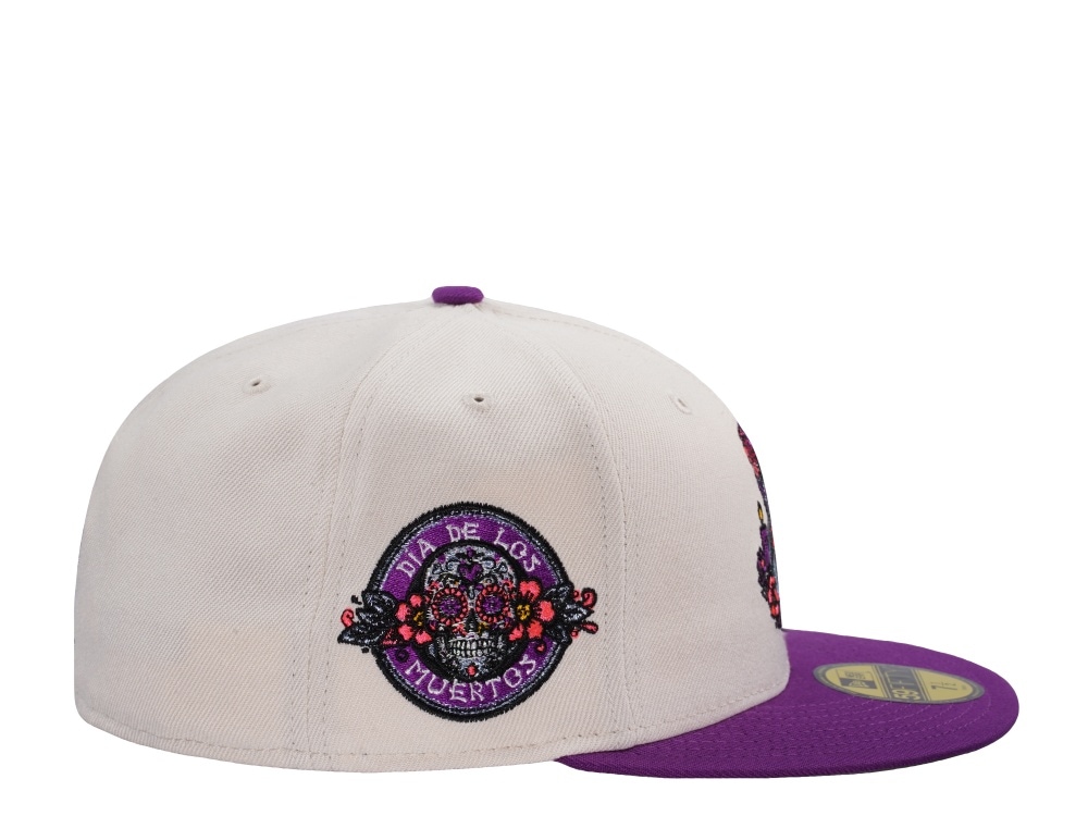 New Era Topperzstore Muertos Lady Light Cream Two Tone Edition 59Fifty Fitted Hat