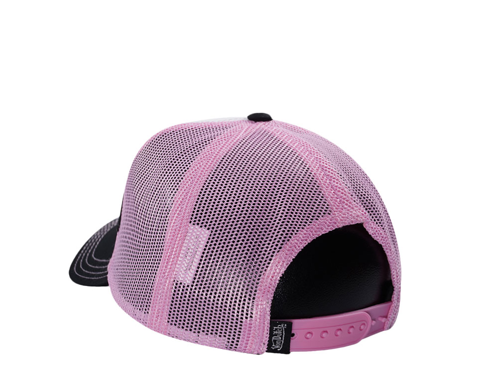 Von Dutch Oval Patch Flying Eye Pink Trucker Snapback Hat