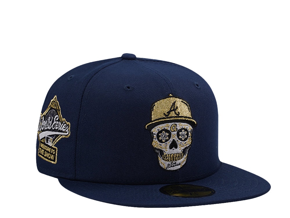 New Era Atlanta Braves World Series 1995 Skull Ocean Blue Prime Edition 59Fifty Fitted Hat