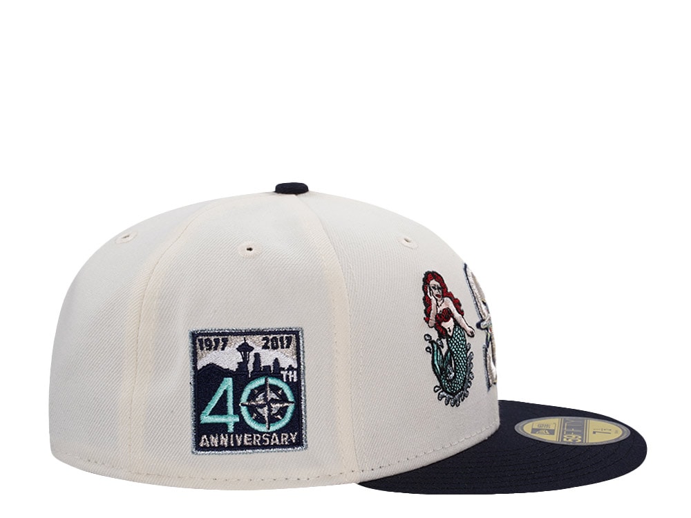 New Era Seattle Mariners 40th Anniversary Mermaid Chrome Two Tone Editon 59Fifty Fitted Hat