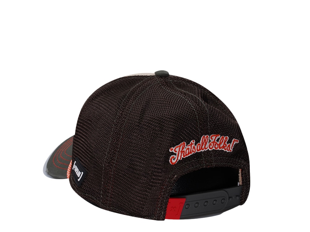 Capslab Looney Tunes Bugs Bunny Distressed Brown Trucker Snapback Hat