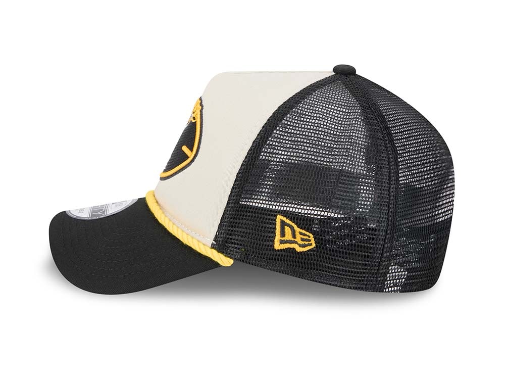 New Era Pittsburgh Steelers Sideline 2024 9Forty A Frame Trucker Snapback Hat