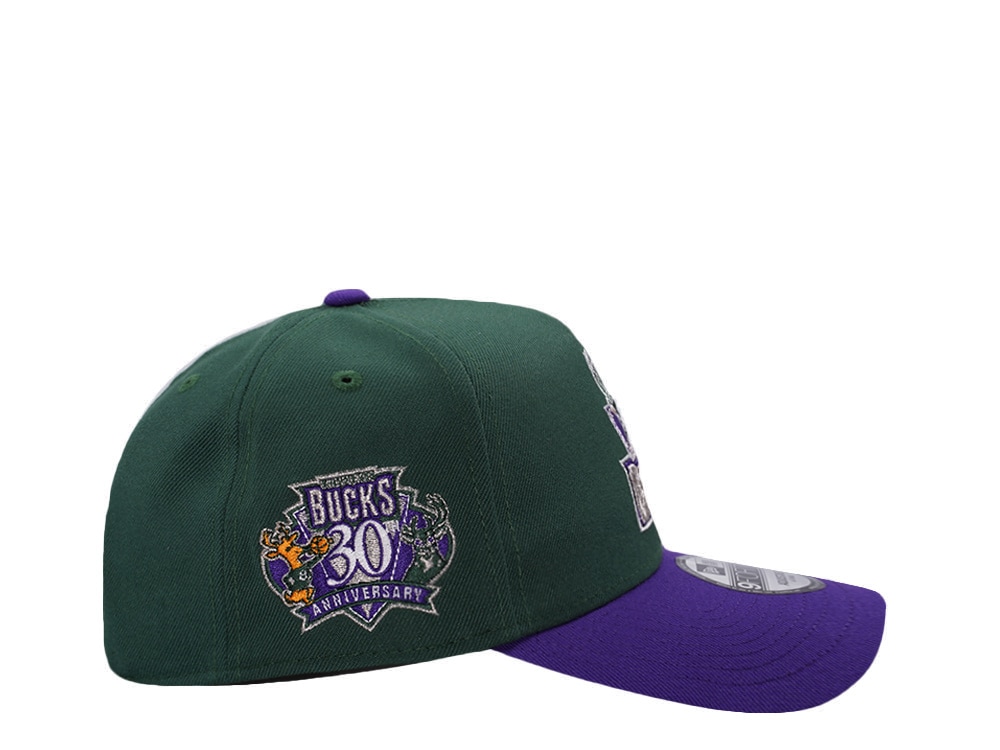 New Era Milwaukee Bucks 30th Anniversary Green Two Tone Edition 9Forty A Frame Snapback Hat