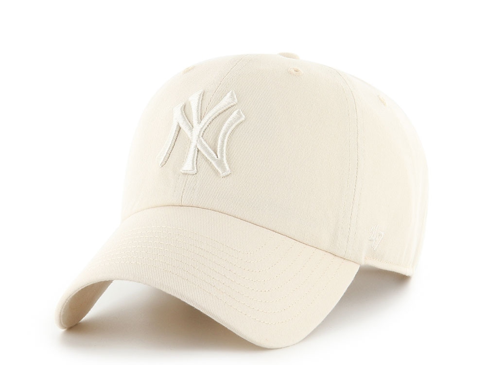 47 Brand New York Yankees Natural White Clean Up Strapback Hat