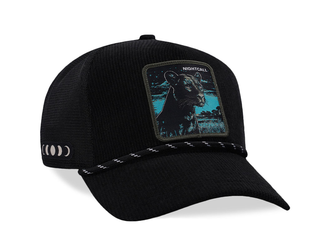 Capslab Nightcall Panther Black Corduroy Trucker Snapback Hat