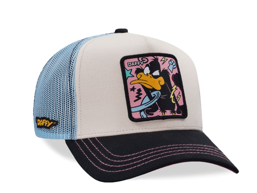 Capslab Looney Tunes Daffy Beige Trucker Snapback Hat