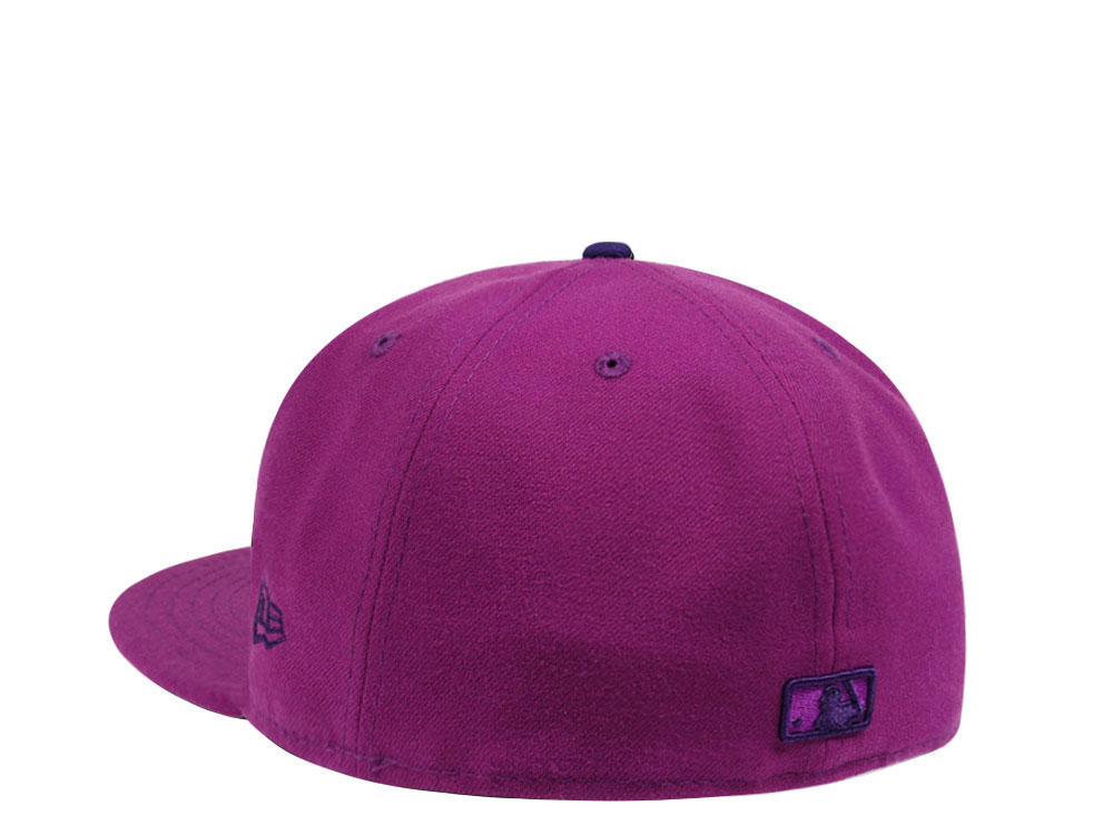 Exclusive Purple Toronto Blue Jays Grape Purple 25th Anniversary Patch Fitted New Era 59fifty Toronto Blue Jays Wine Red Purple Brim 25  main image 3