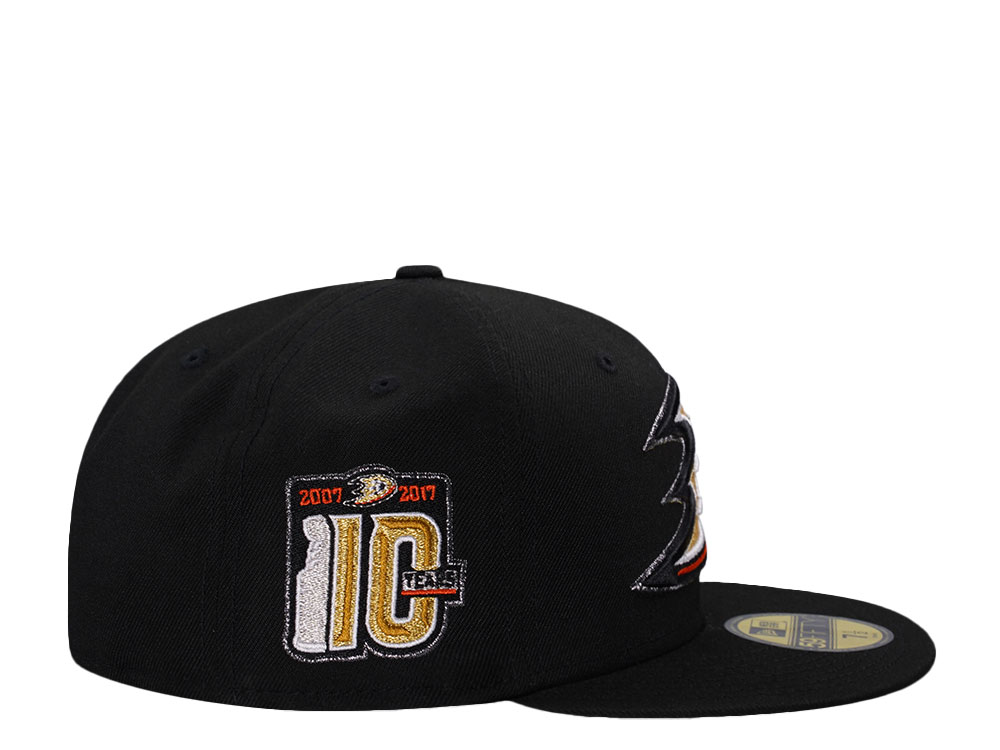 New Era Anaheim Ducks Stanley Cup 10th Anniversary Black Prime Edition 59Fifty Fitted Hat